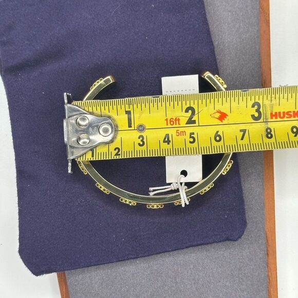 Tory Burch Red Enamel Cuff Bangle Bracelet Gold Logo Accents – Size 6.5 NWT - Picture 7 of 8